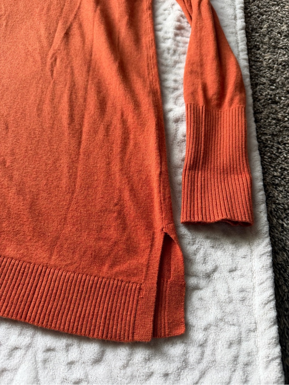 J.Jill Burnt Orange V-Neck Lightweight Knit Sweater Women’s Small Long Sleeve - Picture 3 of 8